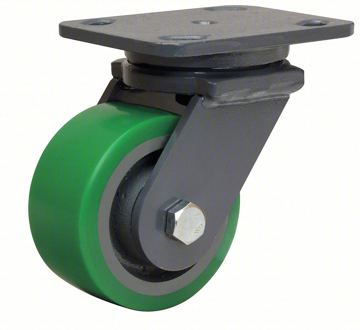 PLATE CASTER,SWIVEL,POLYURETHANE,5 5/8"H