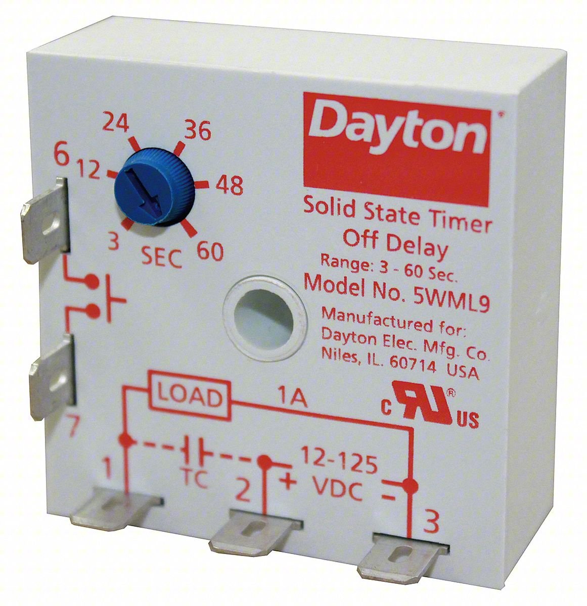 SINFUNENCAPTIMINGRELAY, 125VDC, 5PINS