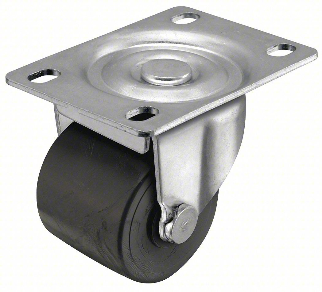 PLATE CASTER,SWIVEL,POLYOLEFIN,2 3/16"H