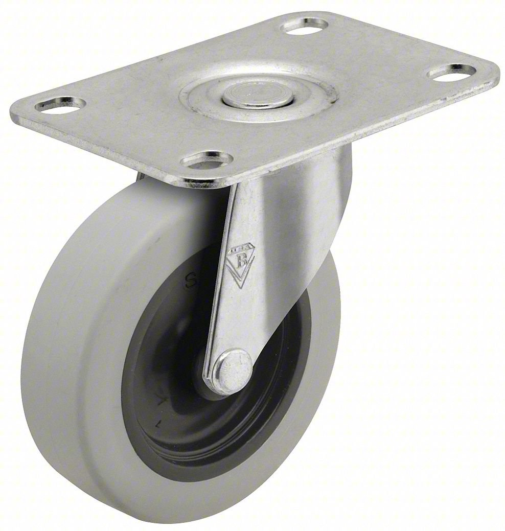 PLATE CASTER,SWIVEL,RUBBER,2 5/8"H