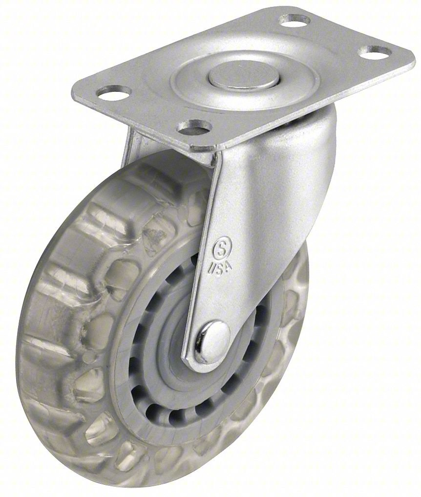 PLATE CASTER,SWIVEL,POLYURETHANE,3 1/2"H