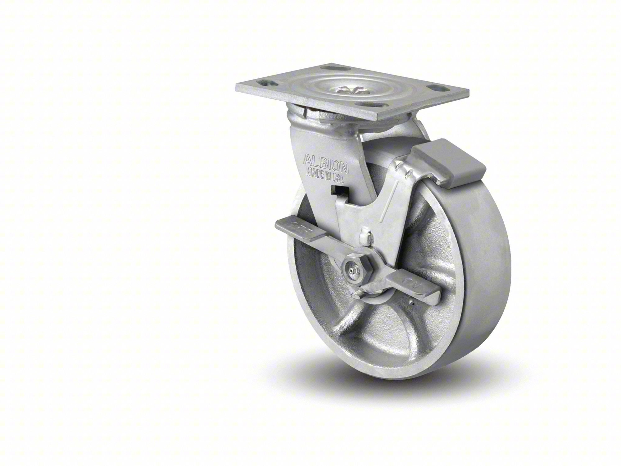 PLATE CASTER,SWIVEL,IRON,7 1/4"H