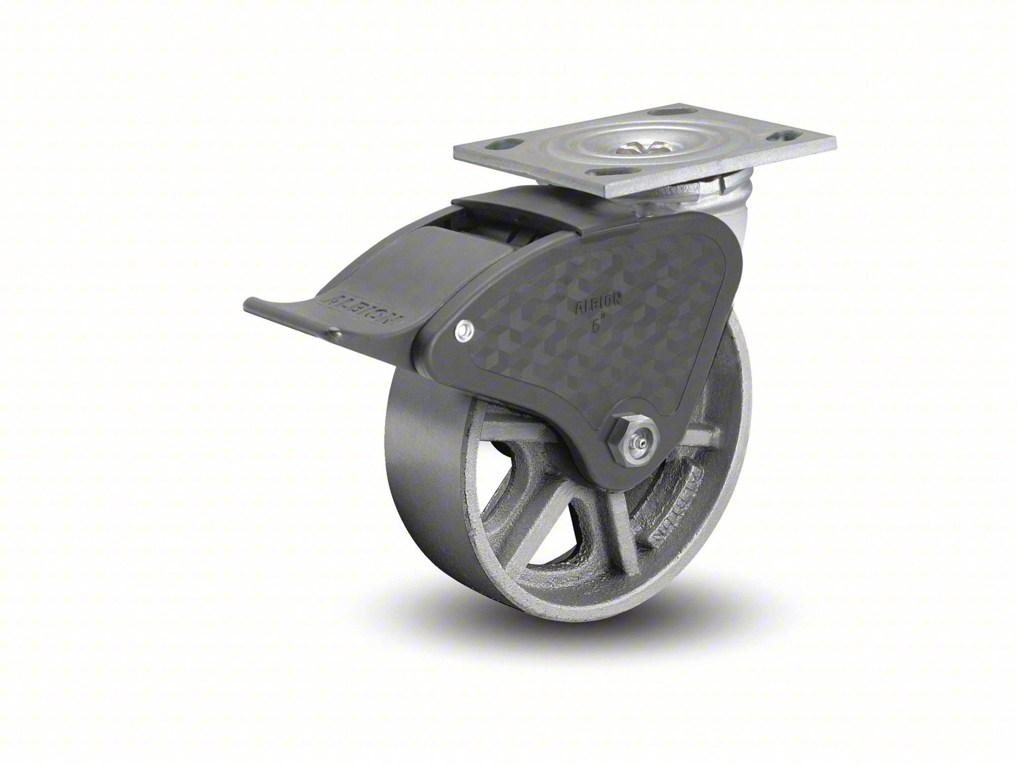 PLATE CASTER,SWIVEL,IRON,7 1/4"H