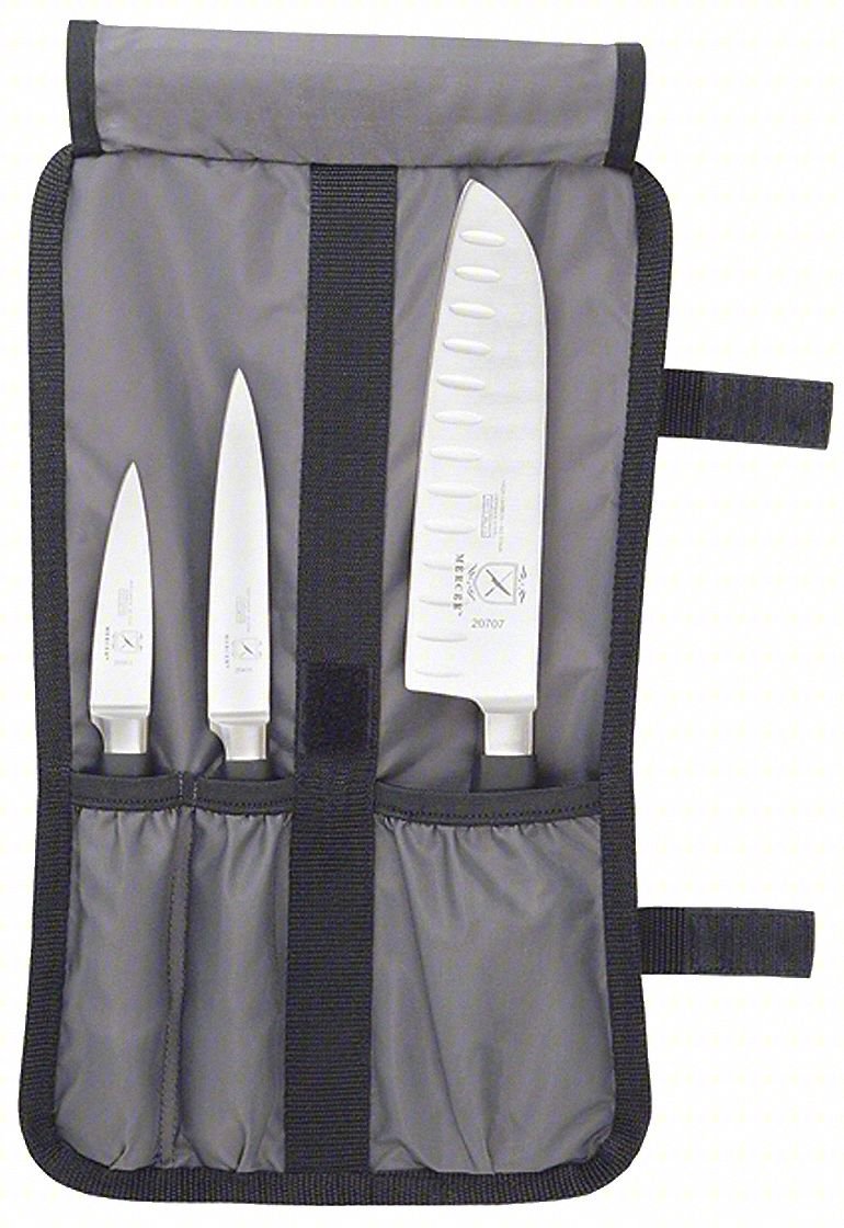 KNIFE SET,7 IN BLADE,BLACK HANDLE