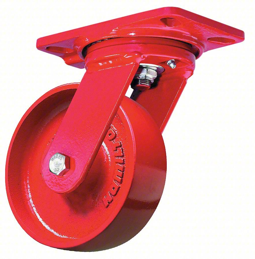 PLATE CASTER,SWIVEL,IRON,5 5/8"H
