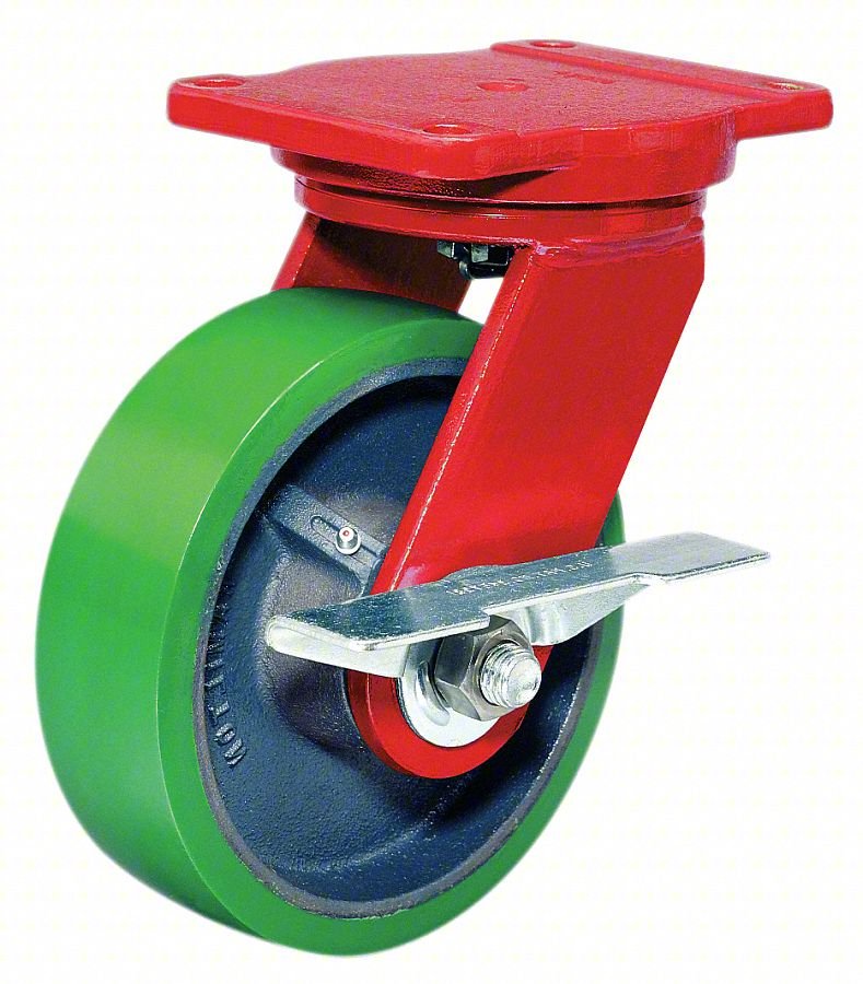 PLATE CASTER,SWIVEL,POLYURETHANE,5 5/8"H