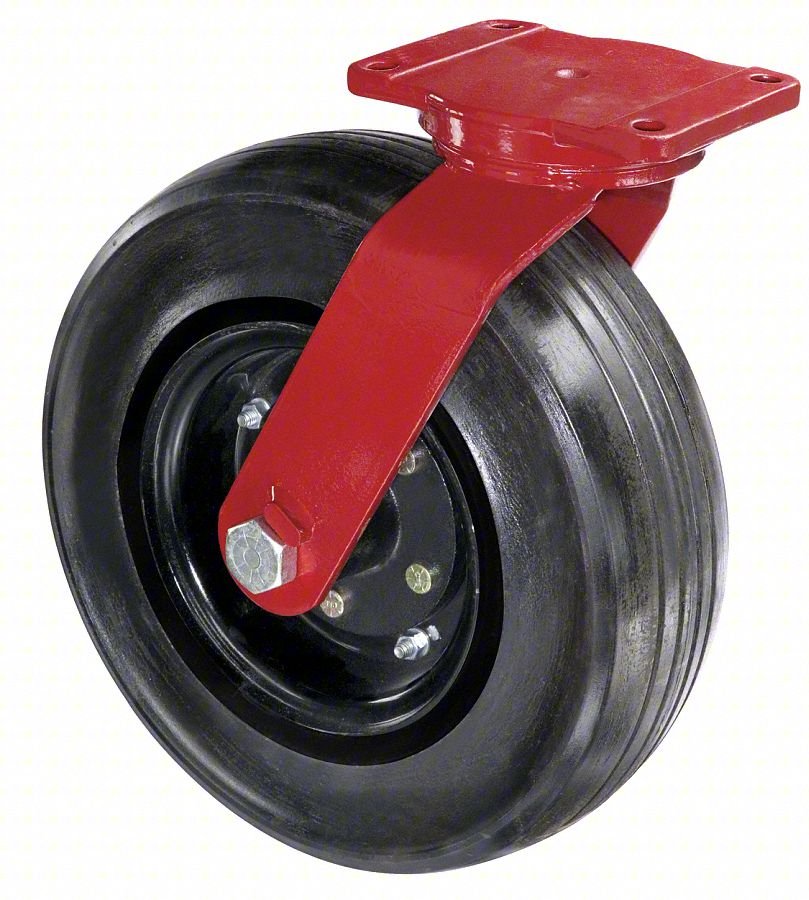 PLATE CASTER,SWIVEL,RUBBER,18 1/2"H