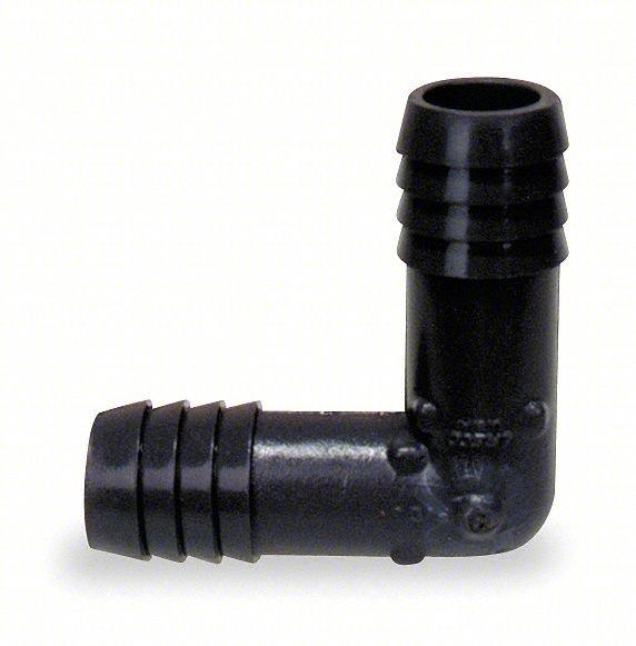 Elbow, 90 Degrees, 1 in, Insert, Gray