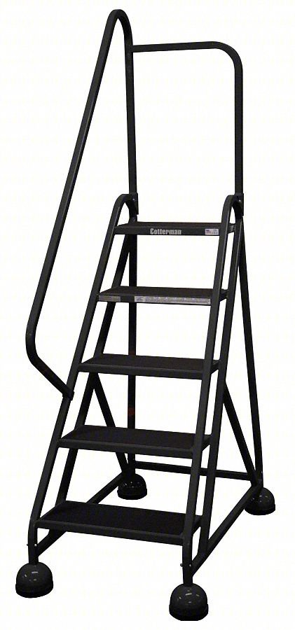 Rolling Ladder,Hndrl,Platfm 45 In H