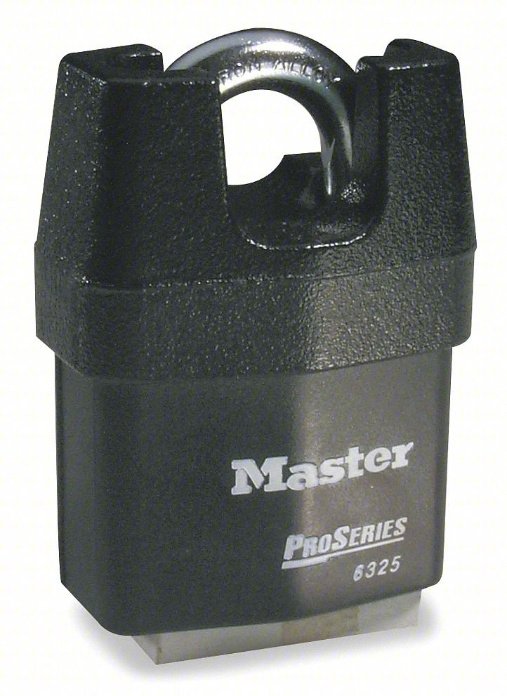 Keyed Padlock, 7/8 in,Rectangle,Black
