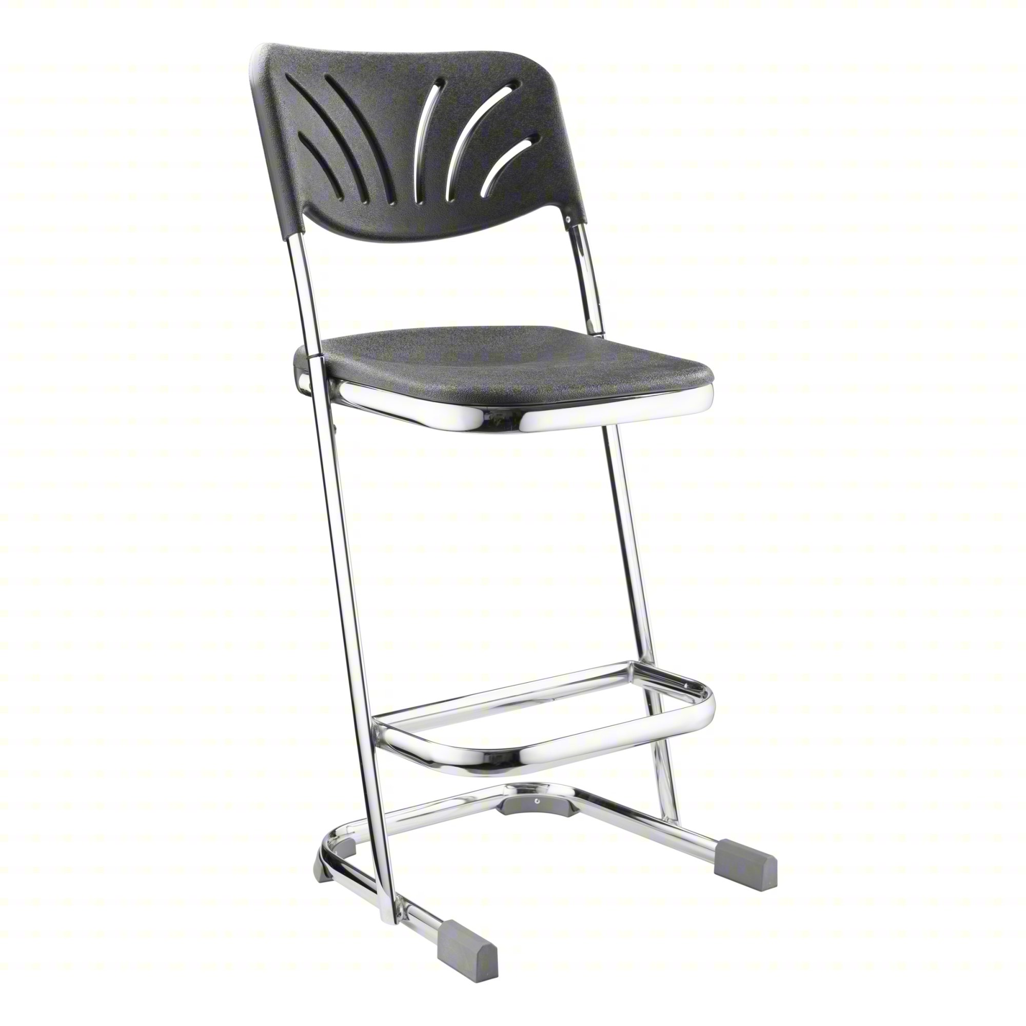 SqrStool,Sled-Base Legs,Slvr,36 3/4"H