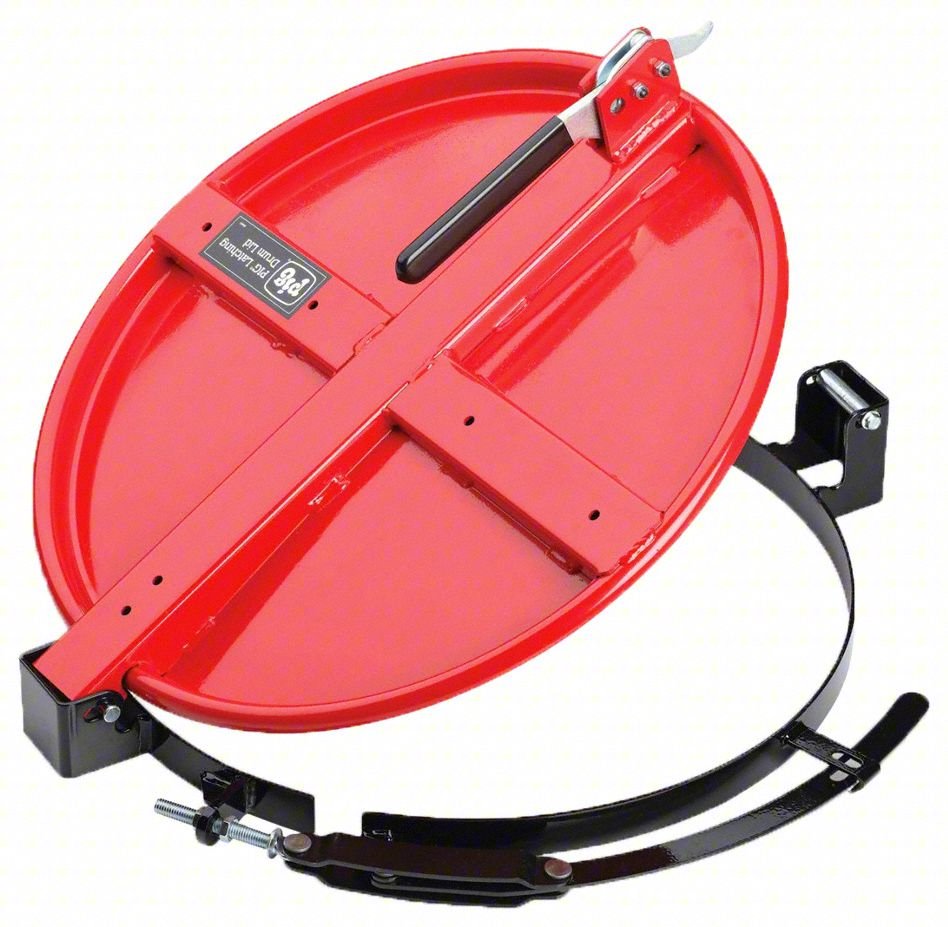 FAST LATCHING DRUM LID,RED,STEEL,30 GAL