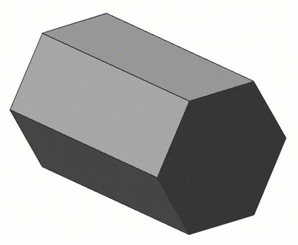 Carbon Steel Hex Bar,12 in L,9/16 in W