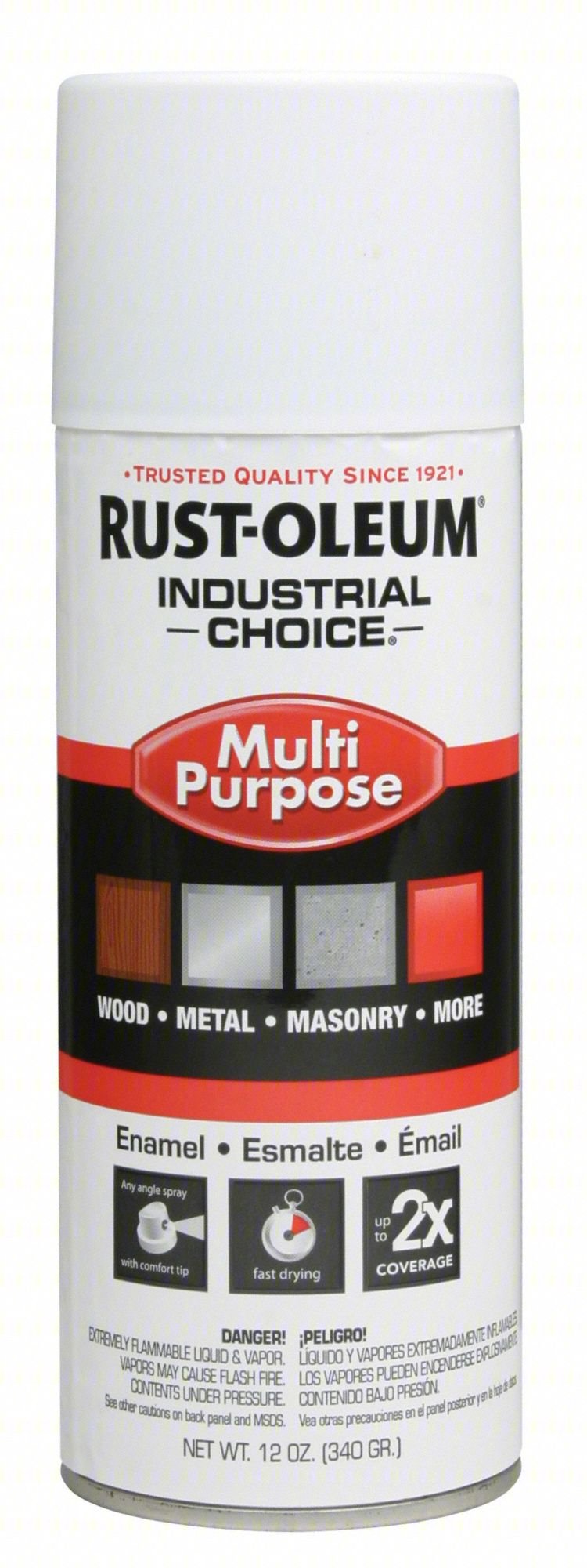Spray Paint,White,Flat,12 oz