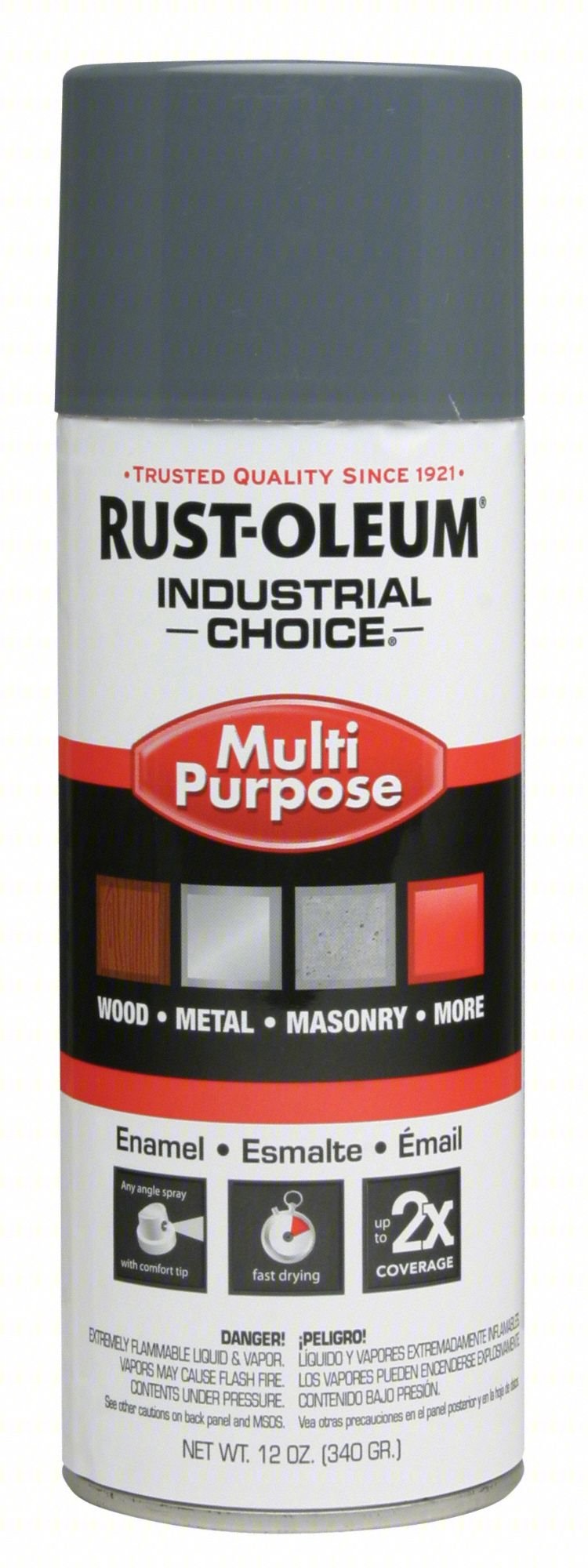 SPRAY PAINT,GLOSS,UNIVERSAL GRAY,12 OZ