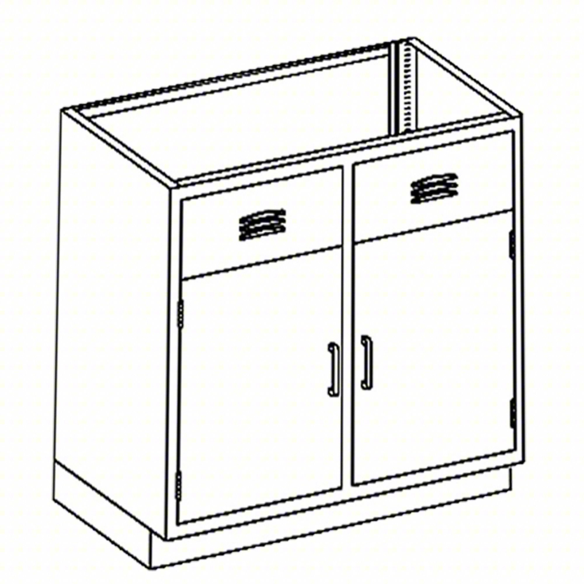 Wide Double Vented Sink Cabinet,35"