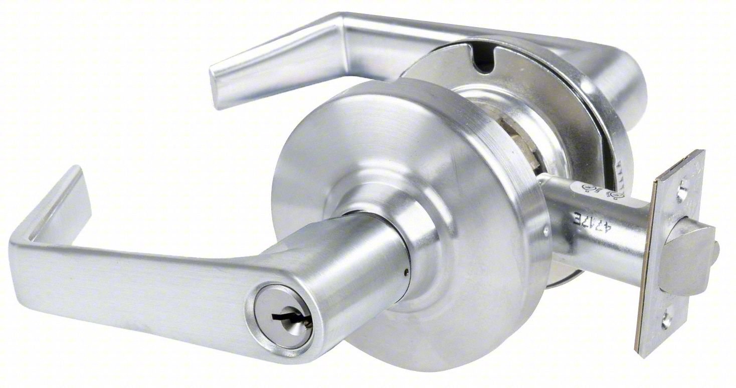 SAT LEVER CLASSROOM LOCK, SATIN CHROME
