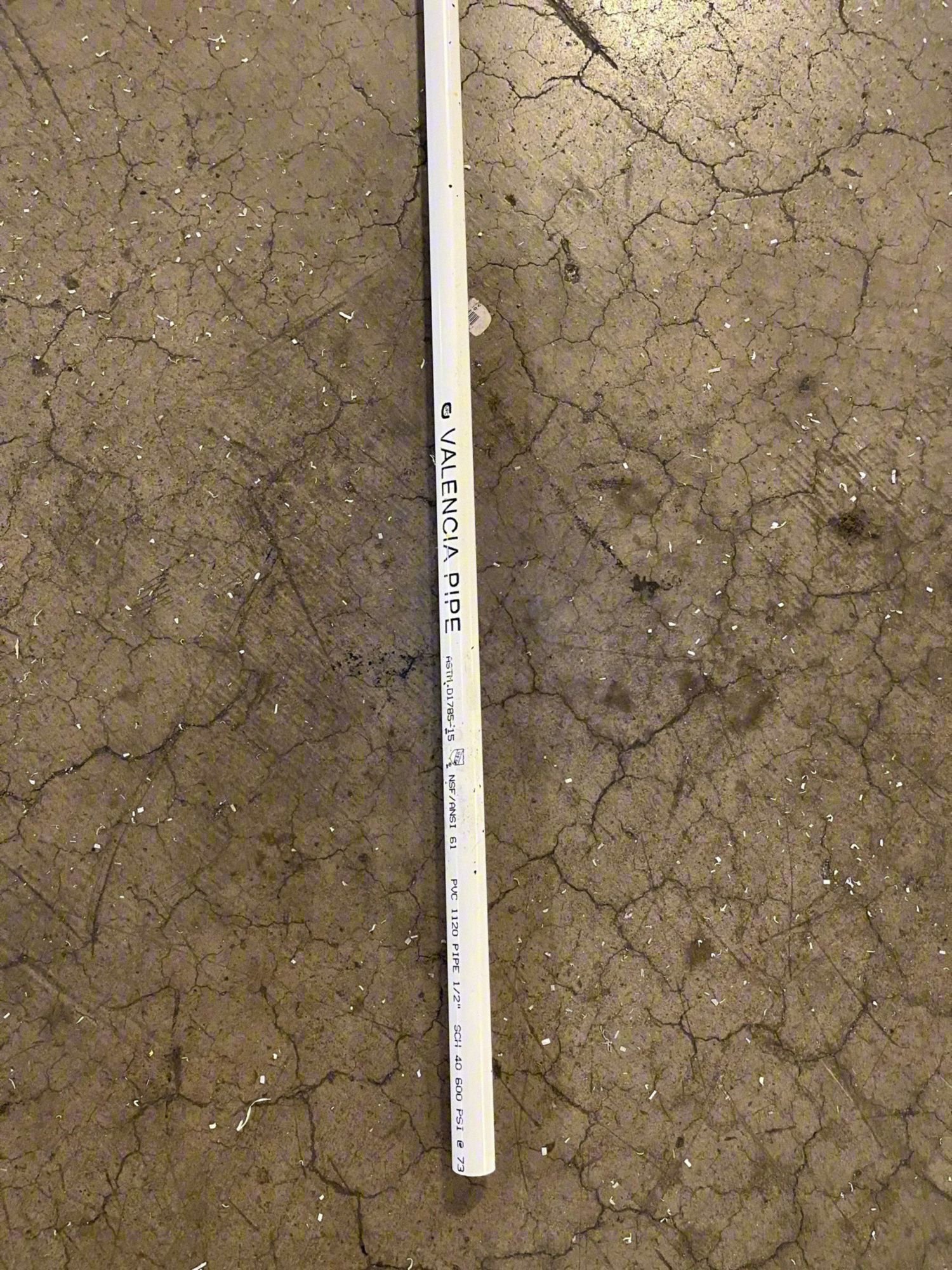 Pipe,0.109" Wall Thickness,PVC Material