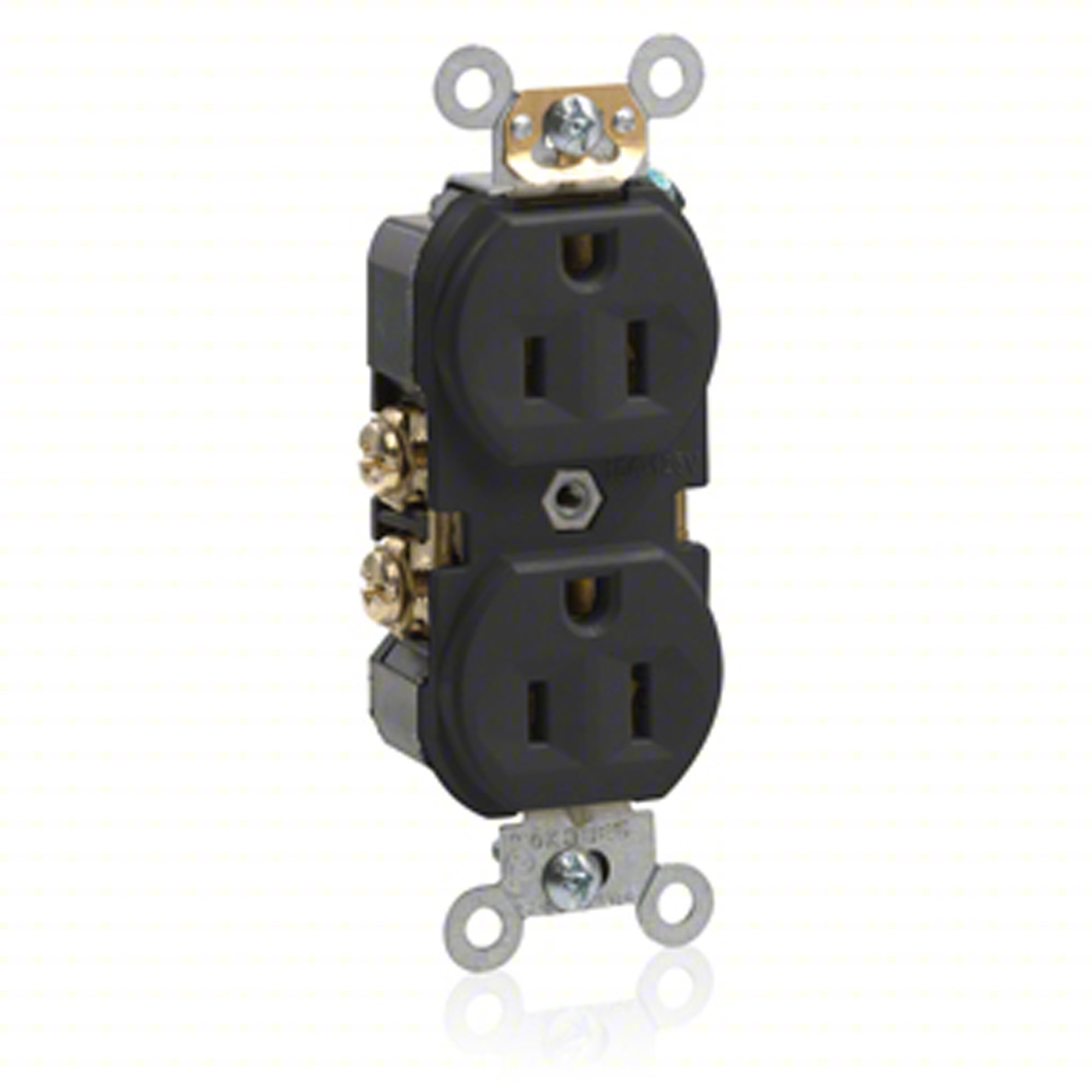 RECEPTACLE: DUPLEX, BLACK, 5-15R, 15 A,