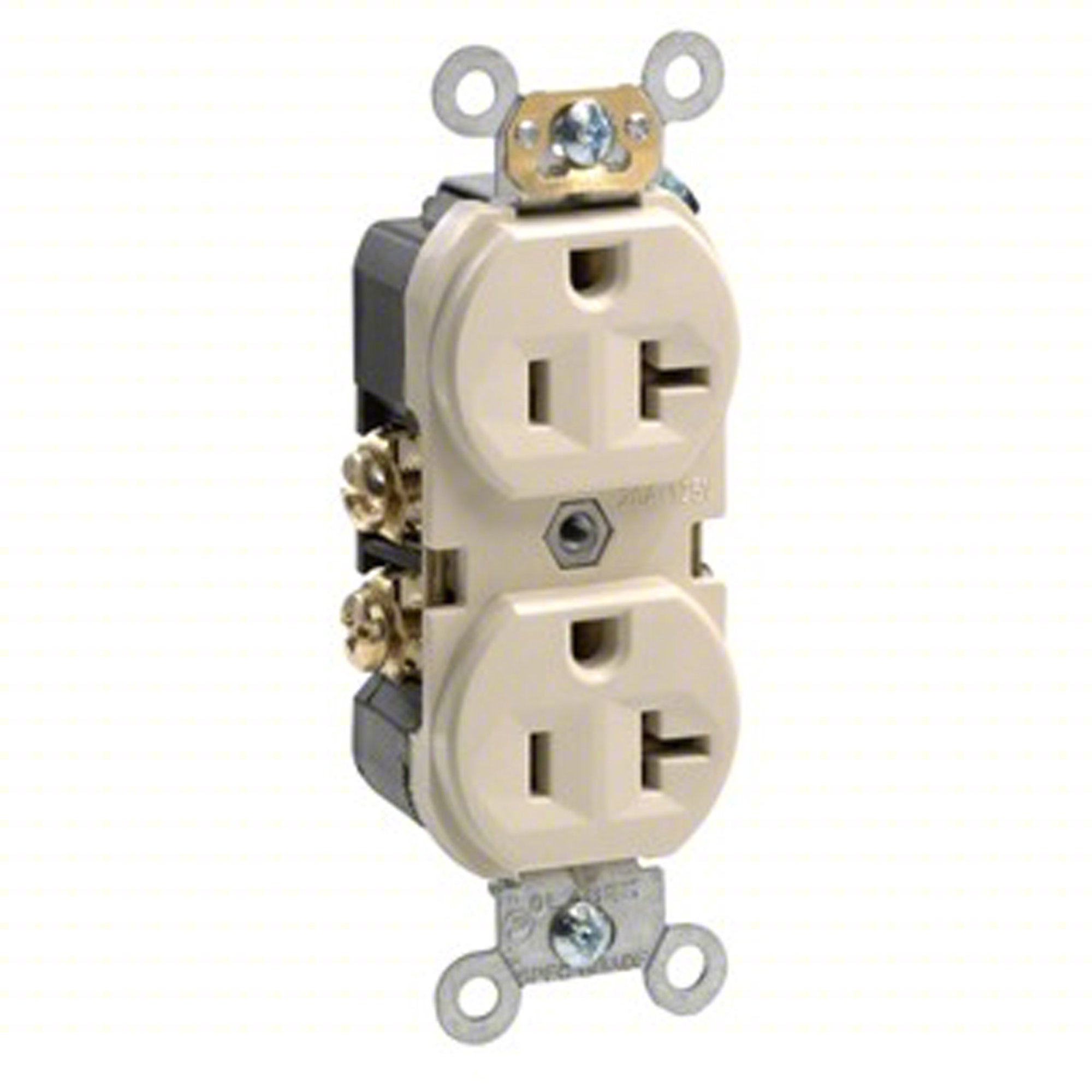 RECEPTACLE: DUPLEX, IVORY, 5-20R, 20 A,