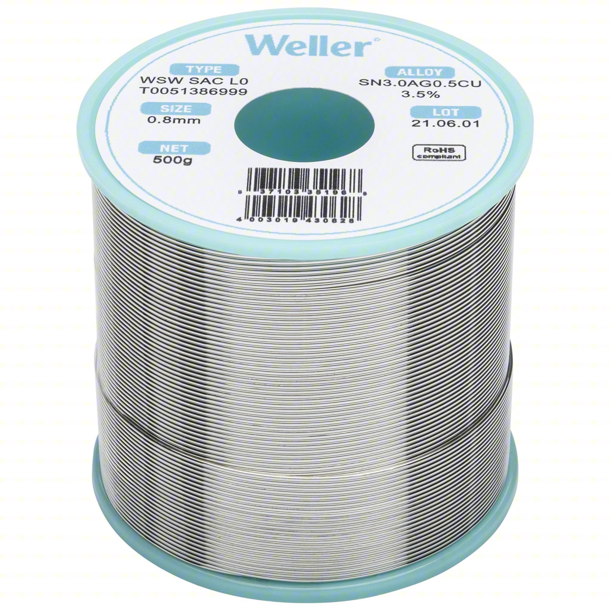 SOLDER WIRE: 0.8 MM X 500 G, SAC L0, 96.