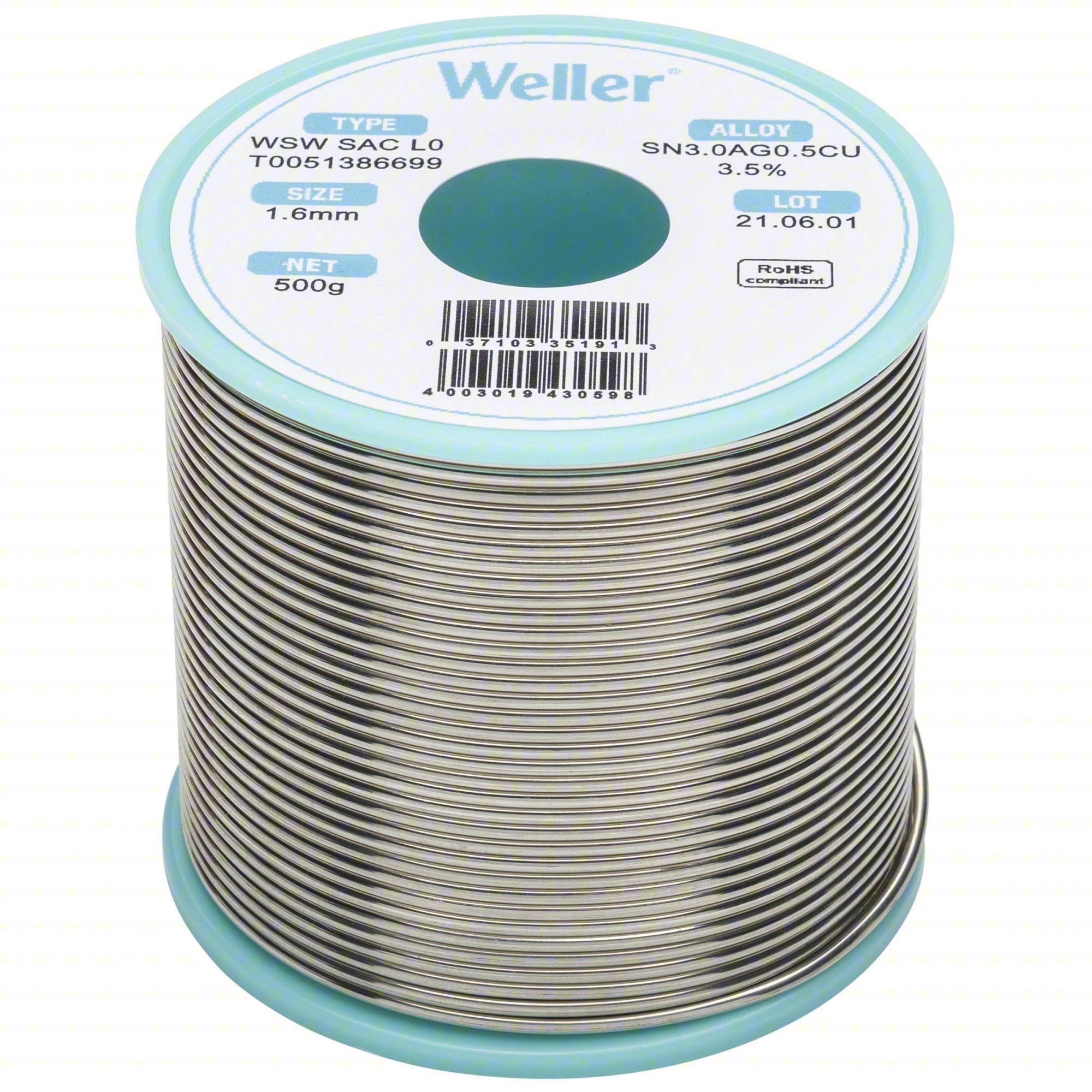 SOLDER WIRE: 1/16 IN X 500 G, SAC L0, 96