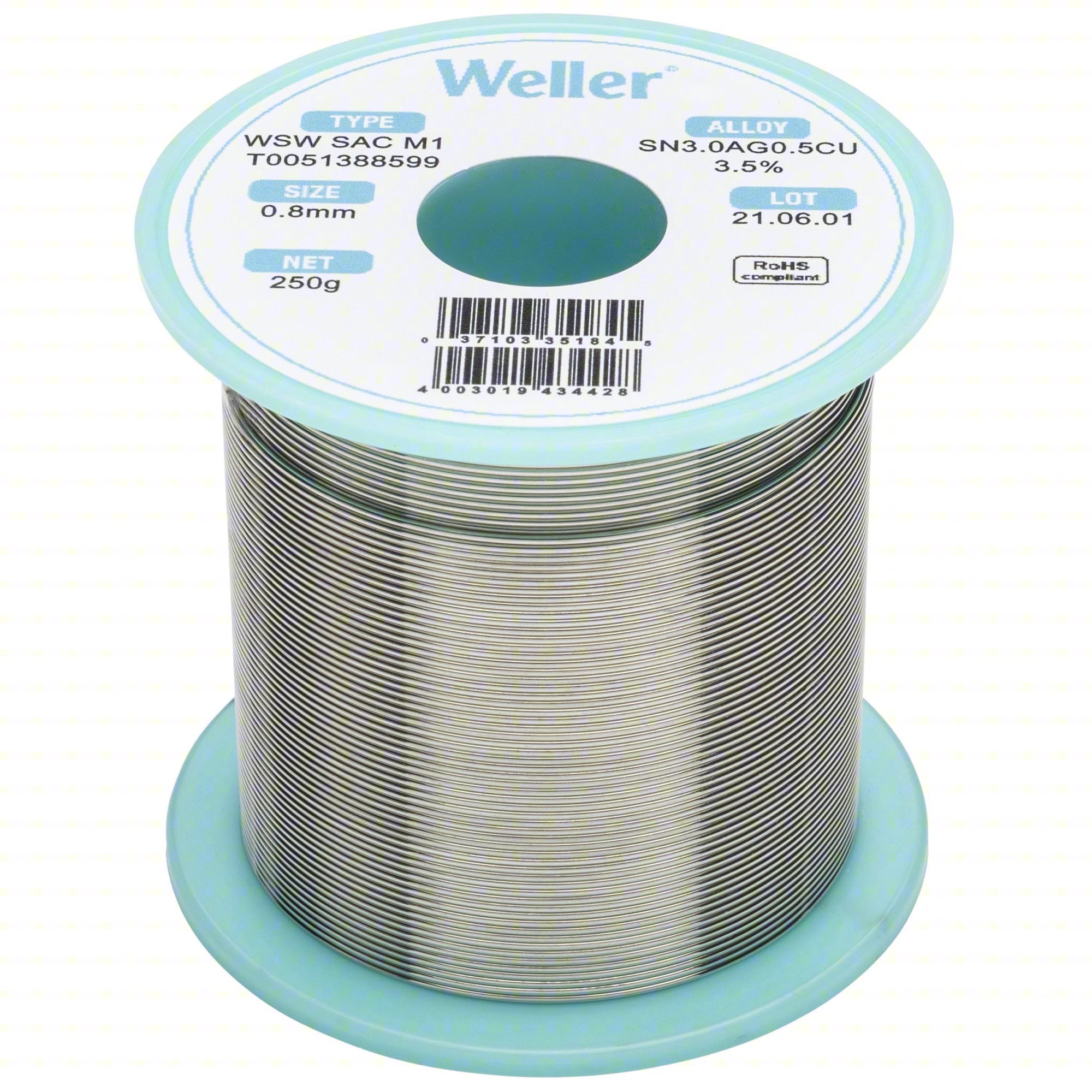 SOLDER WIRE: 0.8 MM X 250 G, SAC M1, 96.