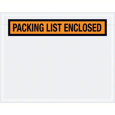 Packing List Envelope,Orange,PK1000