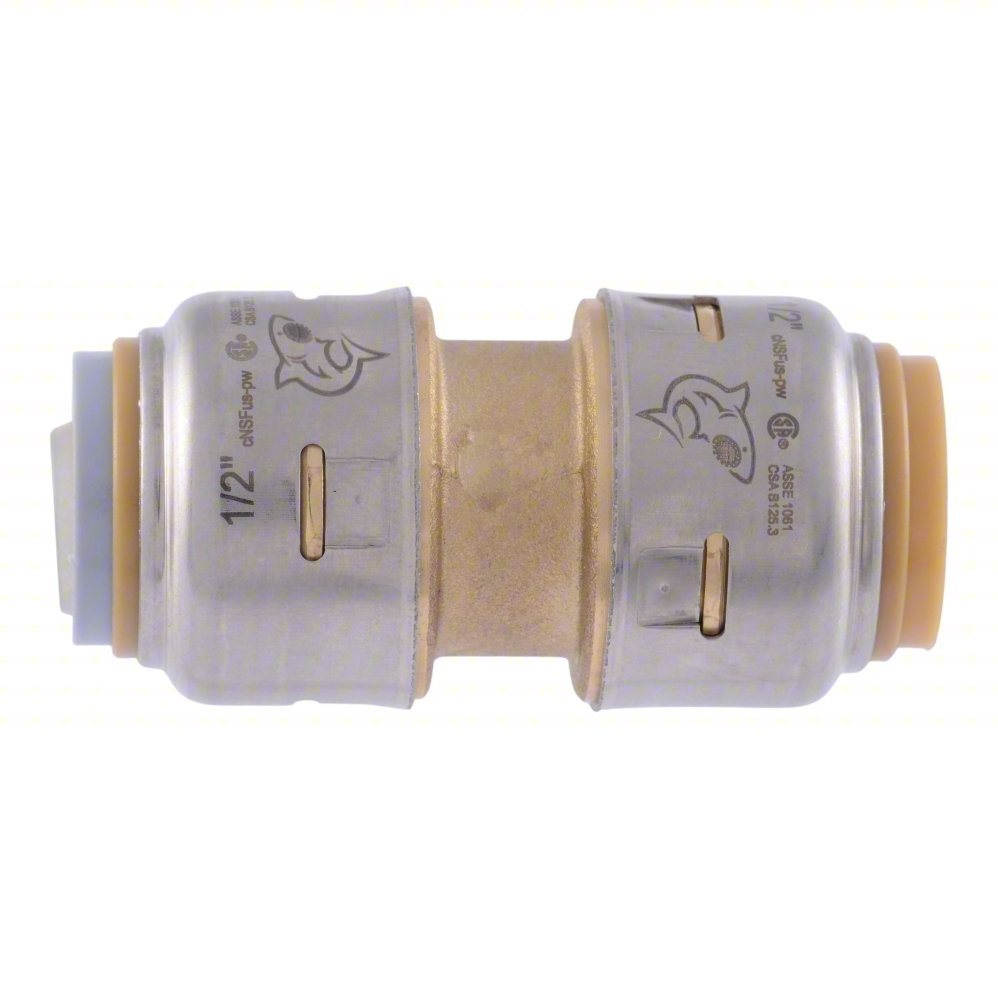 PUSH-FIT ADAPTER,STRAIGHT COUPLING,BRASS