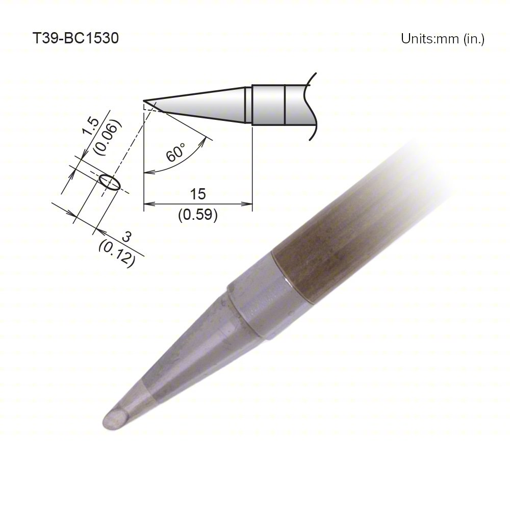 Soldering Tip,Bevel,T.W. 3 mm,T.L. 15 mm