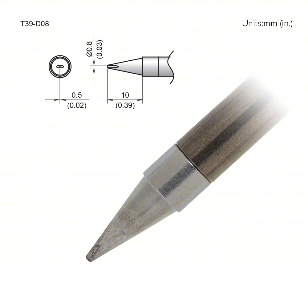 Soldering Tip,T.W. 0.8 mm,T.L. 10 mm