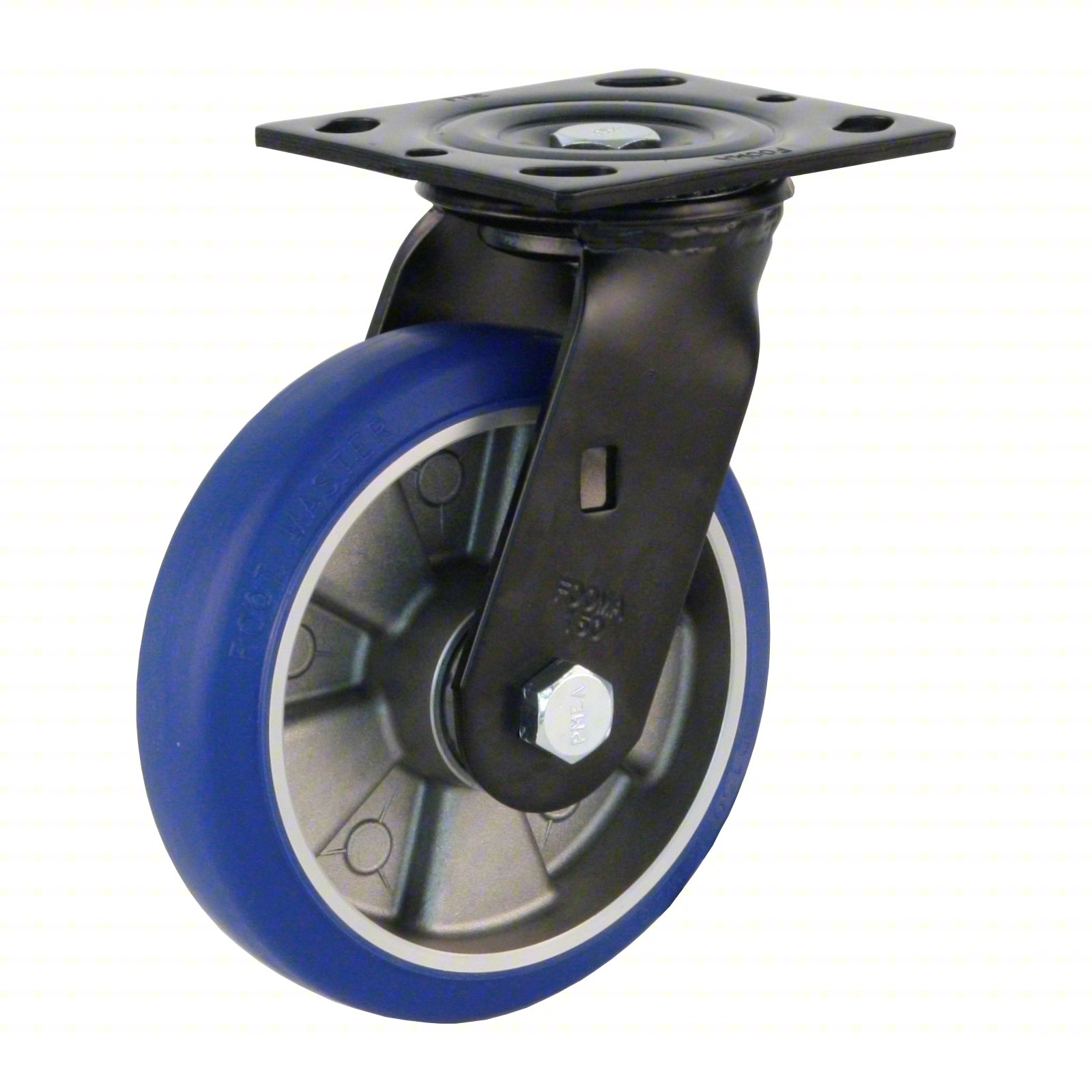 PLATE CASTER,SWIVEL,POLYURETHANE,190MM H