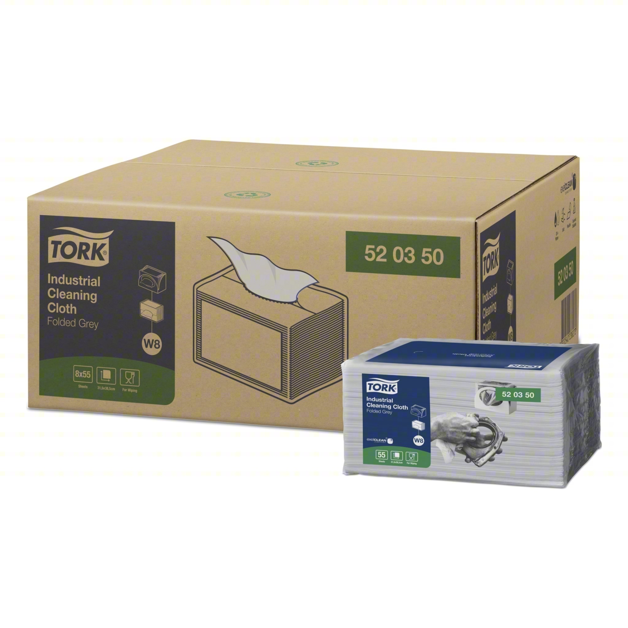 DRY WIPE,GRAY,55 SHEETS,NO ROLL,PK8