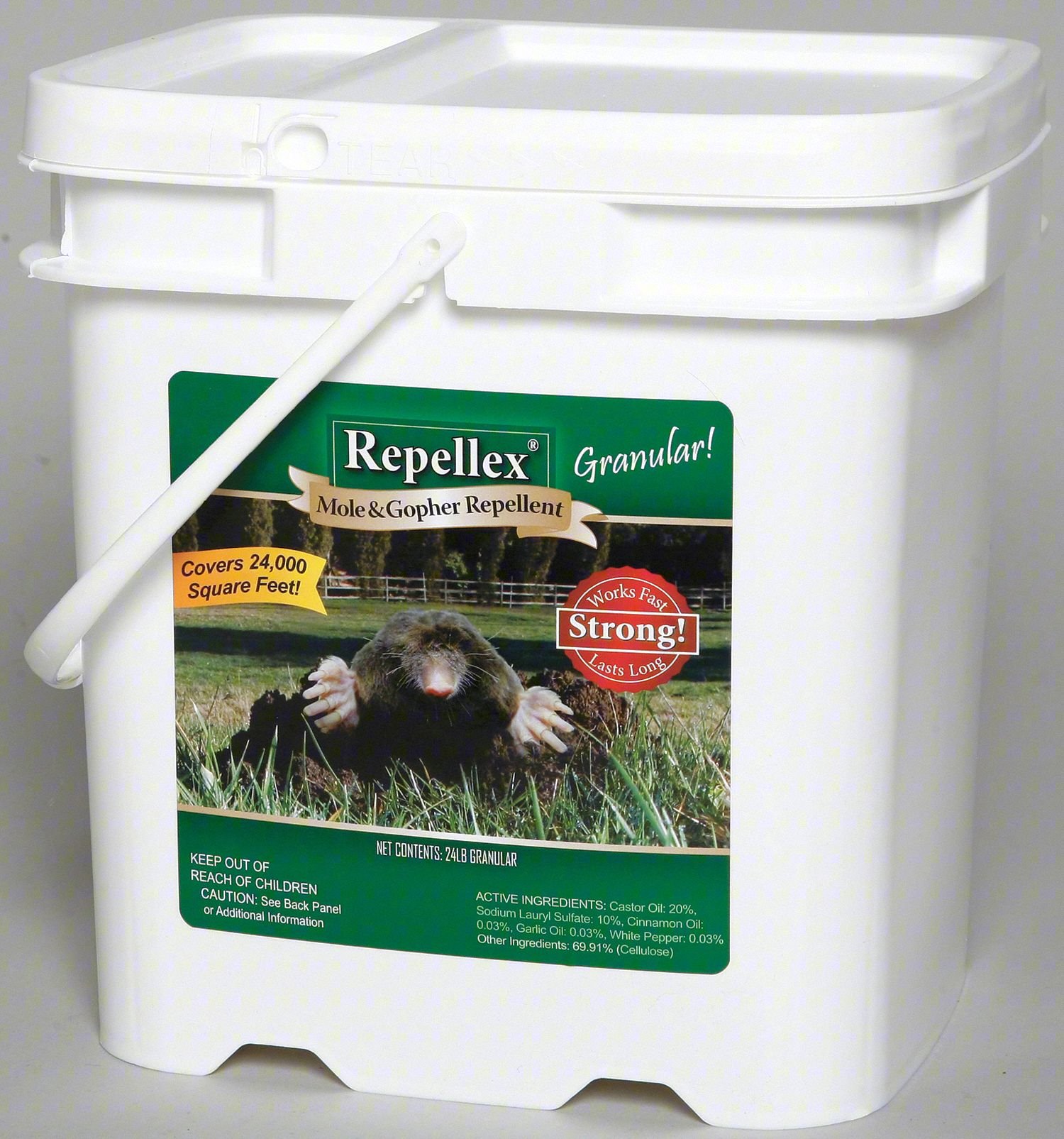 MOLE/GOPHER REPELLENT,24 LB,GRANULES