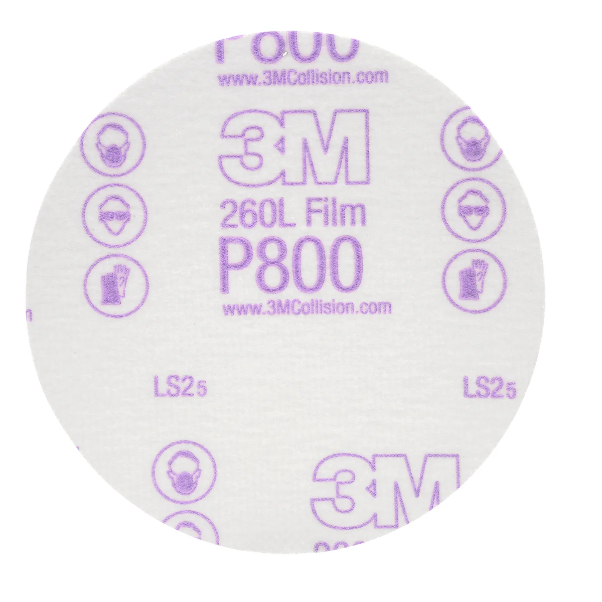 3M™ Hookit™ Finishing Film Abrasive Disc 260L, 00954, 5 in, P800, 100 discs per carton, 4 cartons per case