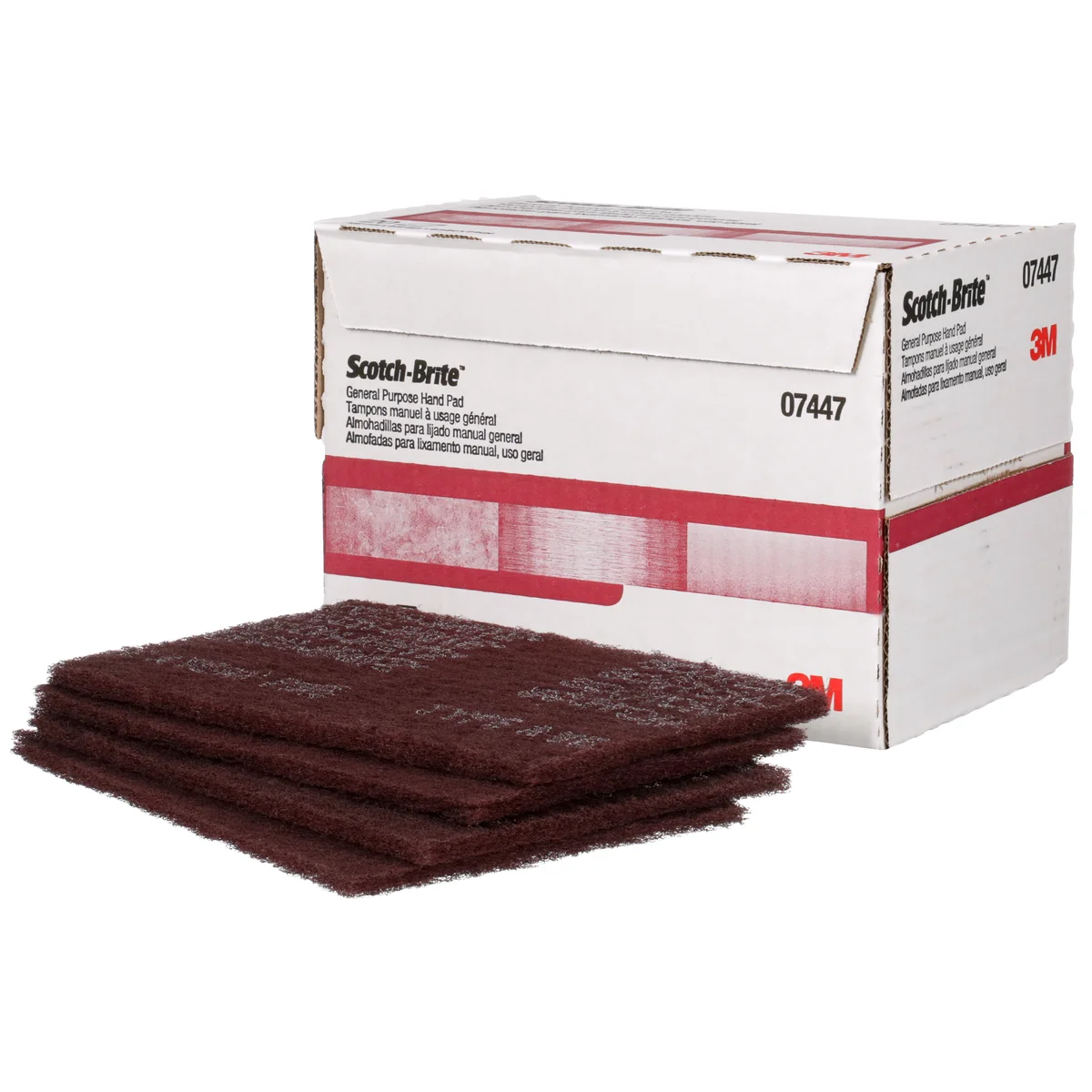 Scotch-Brite™ Hand Pad 07447, HP-HP, A/O Very Fine, Maroon, 6 in x 9 in, 20/Inner, 60 ea/Case