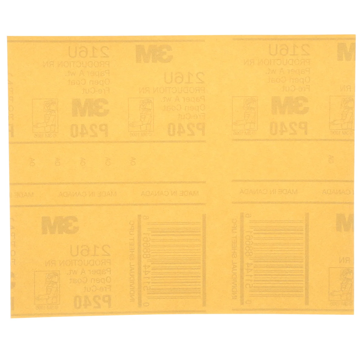 3M™ Gold Abrasive Sheet, 02543, P240 grade, 9 in x 11 in, 50 sheets per pack, 5 packs per case