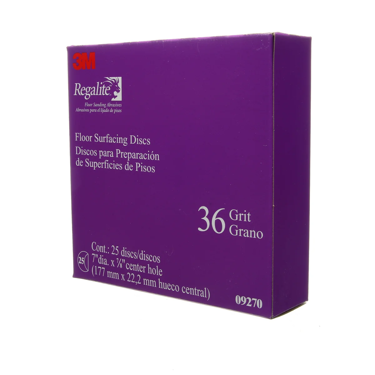 3M™ Regalite™ Floor Surfacing Discs 09270, 7 in x 7/8 in, 752I, 36 Grit, 200/case