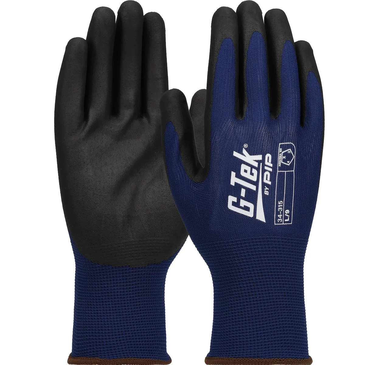 G-Tek® Economy Seamless Knit Polyester Glove with Nitrile Coated Foam Grip on Palm & Fingers - 15 Gauge - Touchscreen