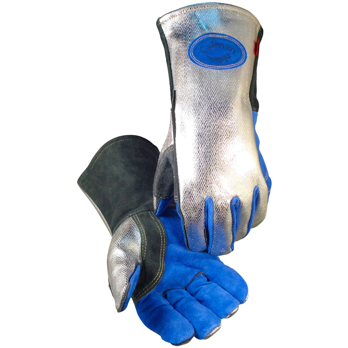 Caiman® Premium Split Cowhide MIG/Stick Welder's Glove with Wool Lining and Aluminized Rayon Back/Thumb