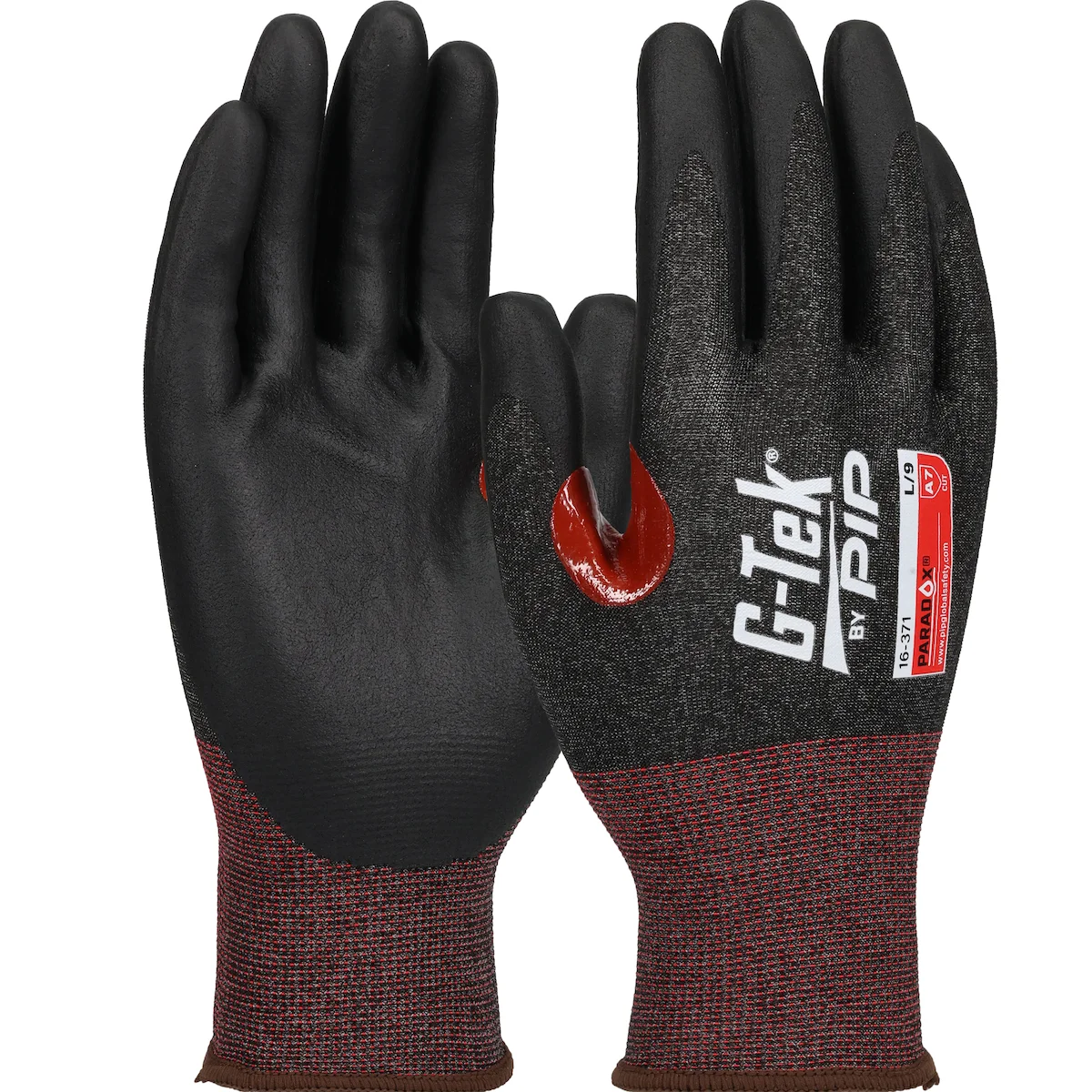 G-Tek® Paradox™ Seamless Knit PolyKor® Blended Glove with Foam Nitrile Coated Grip on Palm & Fingers - 21 Gauge - Touchscreen