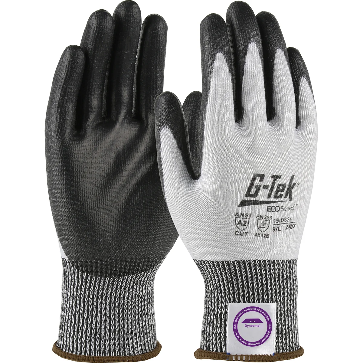 G-Tek® ECO Series™ Seamless Knit Dyneema® Phoenix Blended Glove with Polyurethane Coated Flat Grip on Palm & Fingers