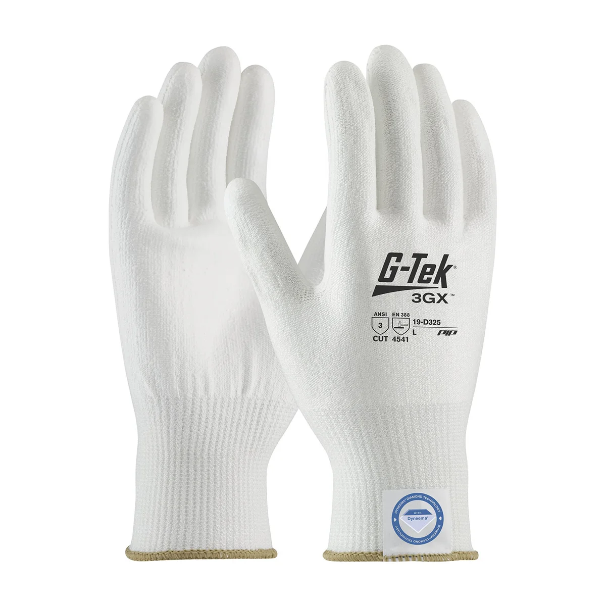 G-Tek® 3GX® Seamless Knit Dyneema® Diamond Blended Glove with Polyurethane Coated Flat Grip on Palm & Fingers