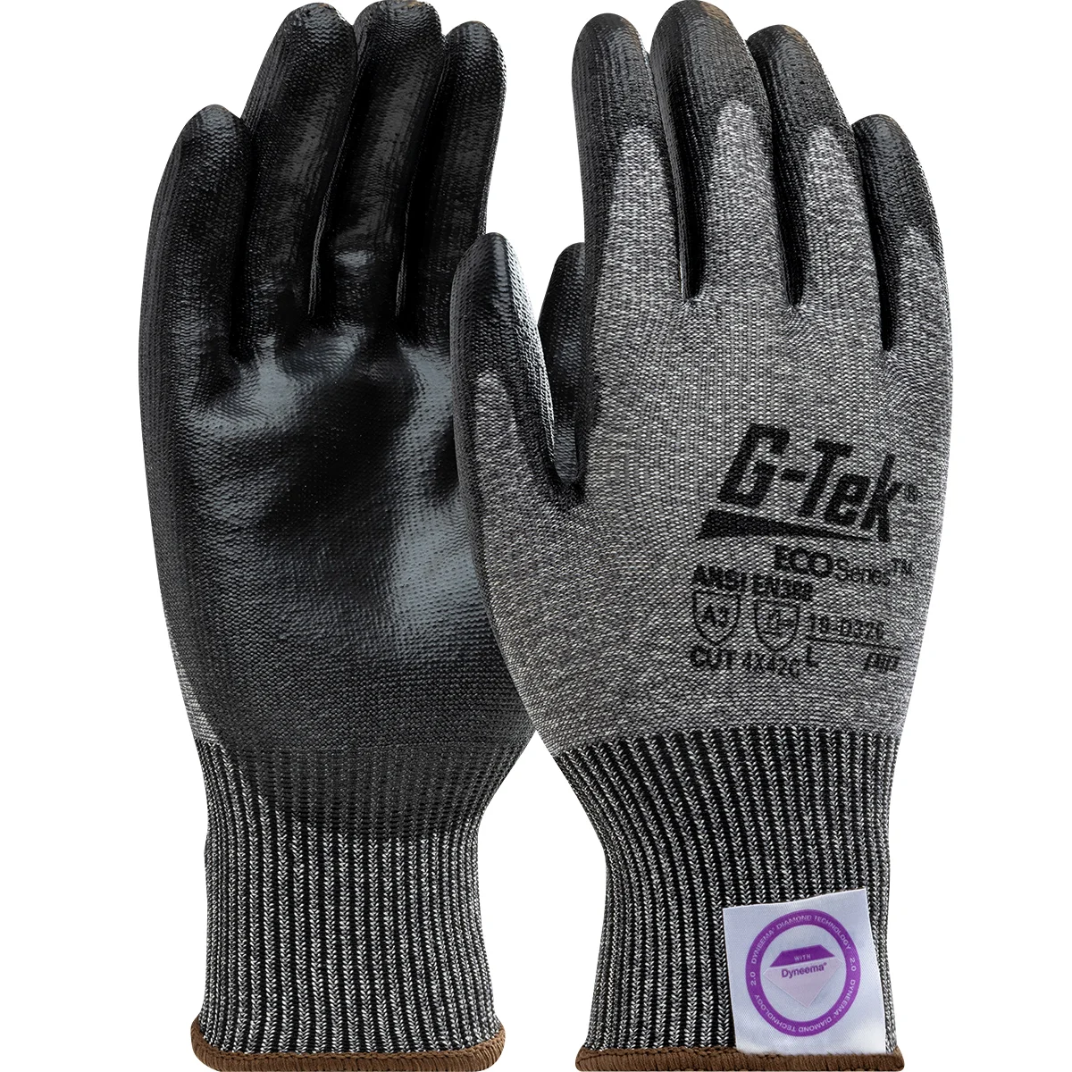 G-Tek® ECO Series™ Seamless Knit Dyneema® Phoenix Blended Glove with Polyurethane Coated Flat Grip on Palm & Fingers
