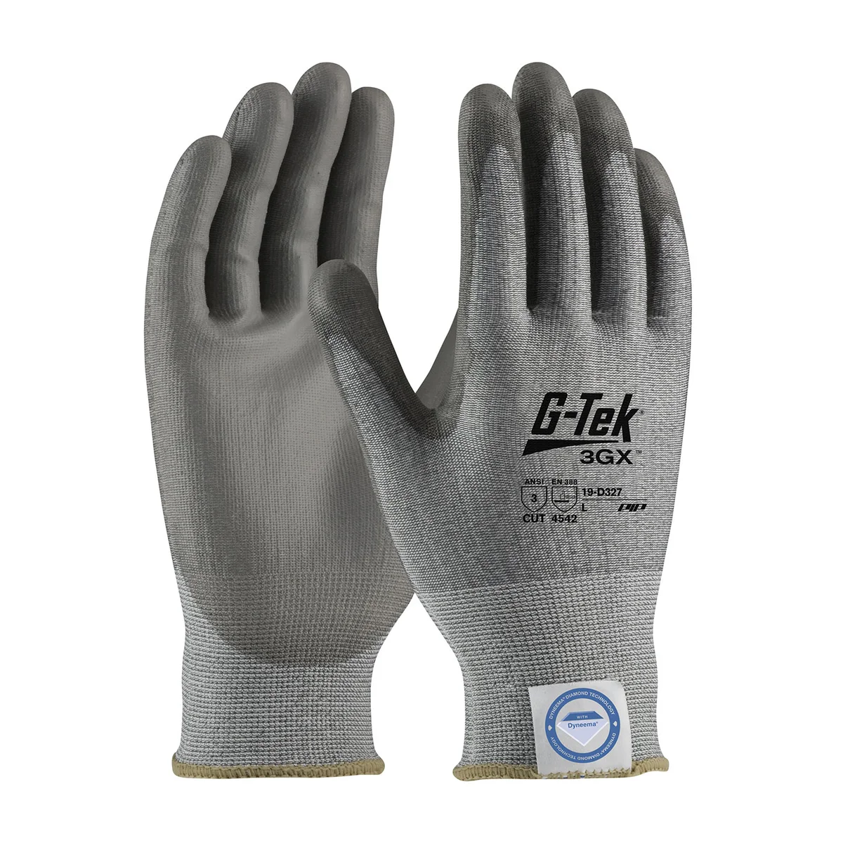 G-Tek® 3GX® Seamless Knit Dyneema® Diamond Blended Glove with Polyurethane Coated Flat Grip on Palm & Fingers