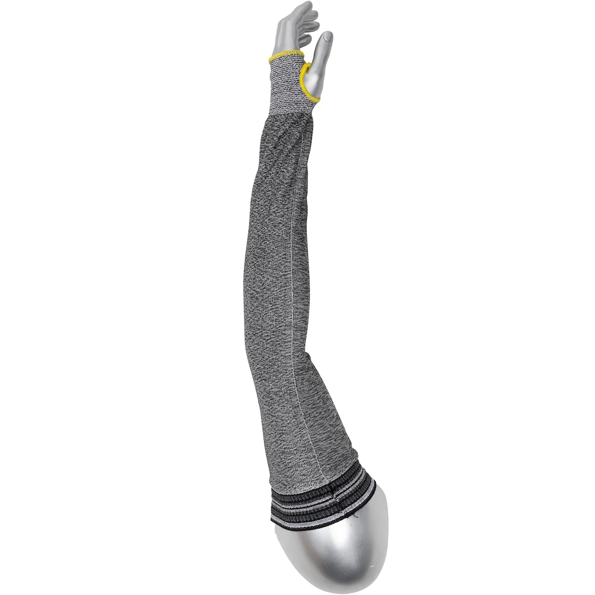 ATA Technology 13-Gauge Standard Width Knit Sleeve, Knit Wrist, Thumb Hole, Gray, with Black/White Elastic