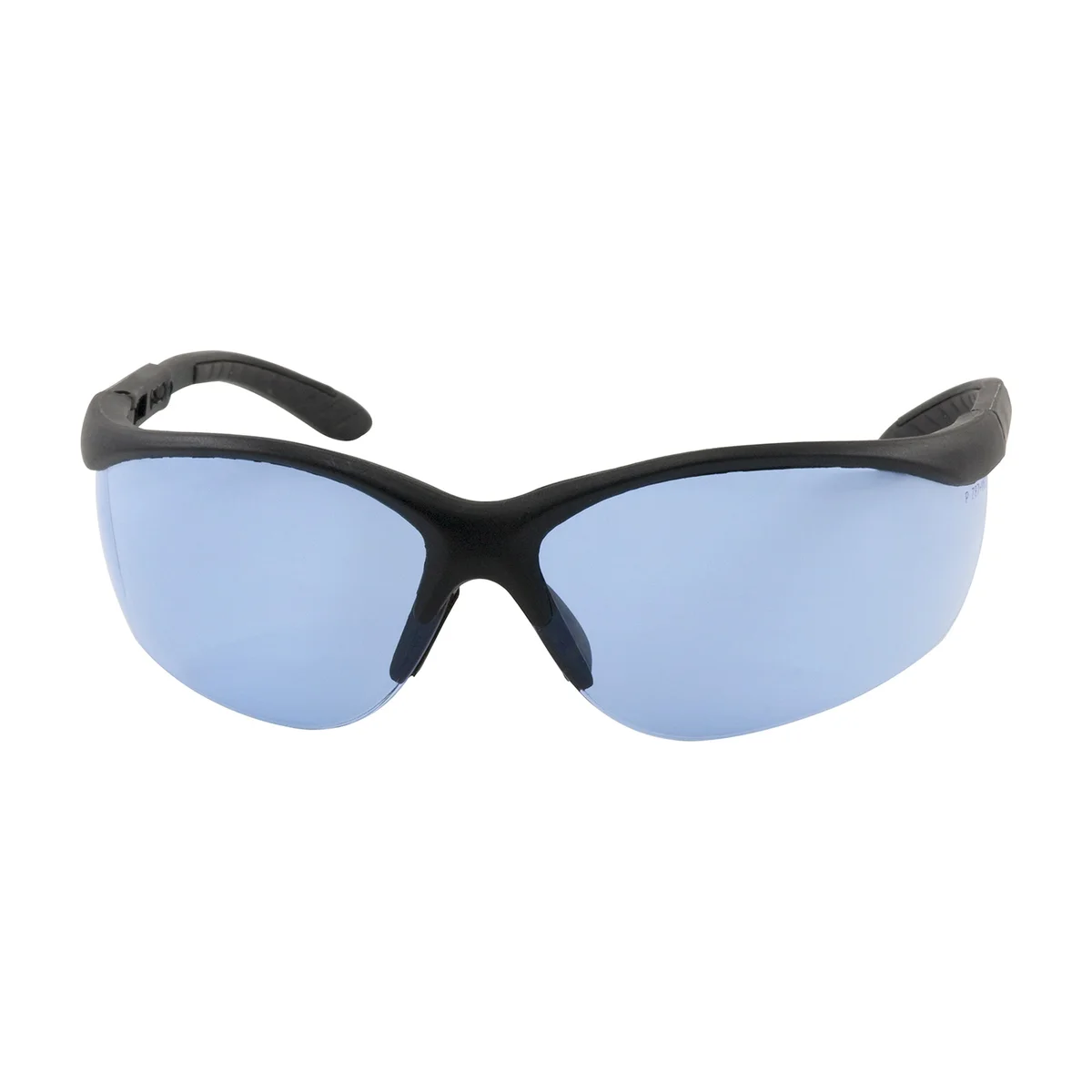 Semi-Rimless Safety Glasses with Black Frame, Light Blue Lens and Anti-Scratch Coating