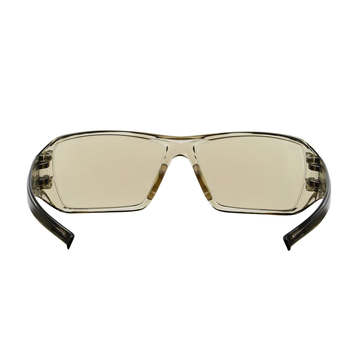 Rimless Safety Glasses with Clear Temple, I/O Blue Lens and Anti-Scratch / Anti-Fog Coating