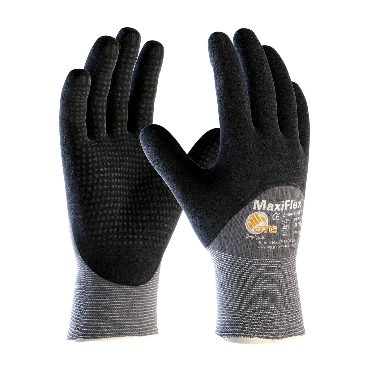 MaxiFlex® Endurance™ Seamless Knit Nylon Glove with Nitrile Coated MicroFoam Grip on Palm, Fingers & Knuckles - Micro Dot Palm