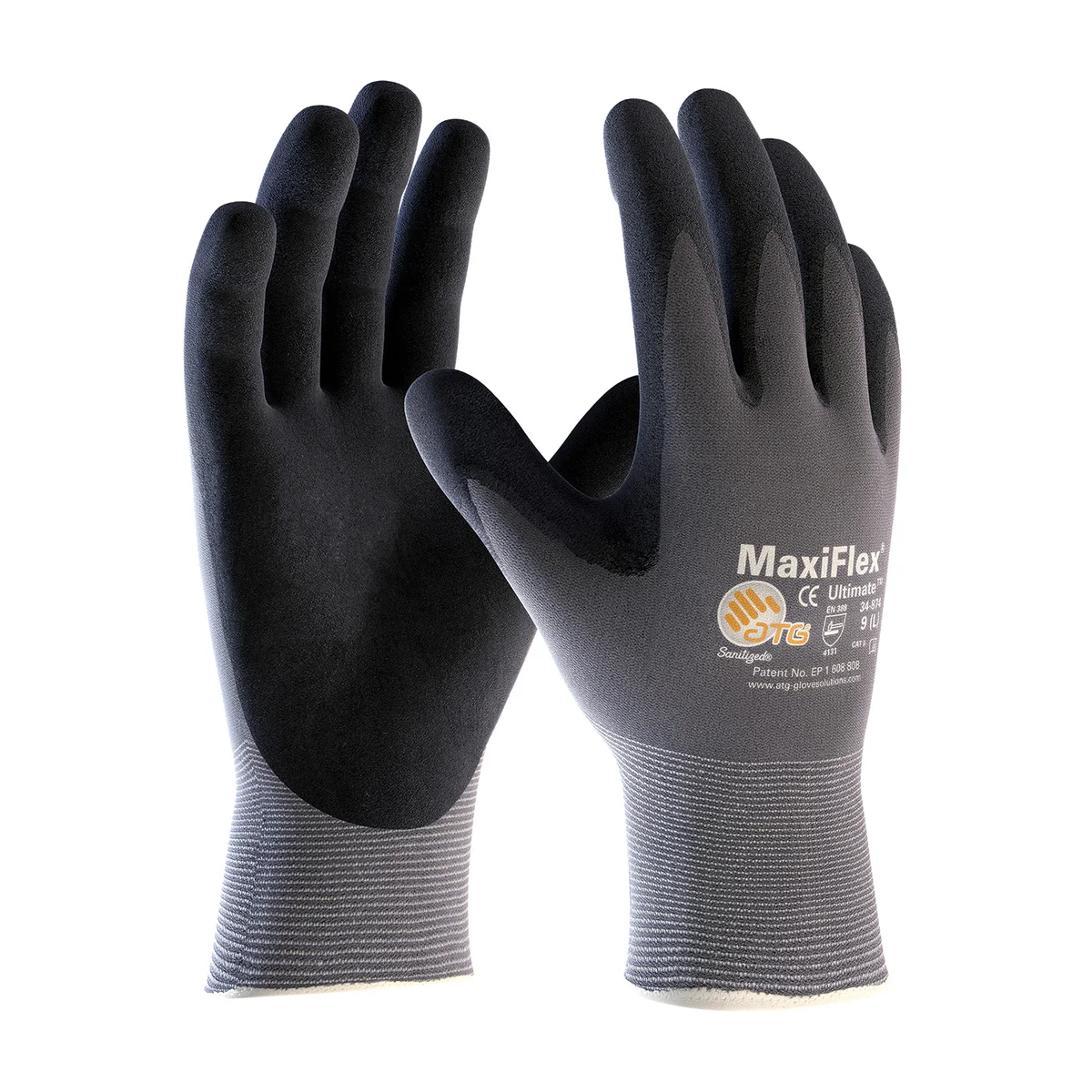 MaxiFlex® Ultimate™ Seamless Knit Nylon/Elastane Glove with Nitrile Coated MicroFoam Grip on Palm & Fingers - Touchscreen Compatible